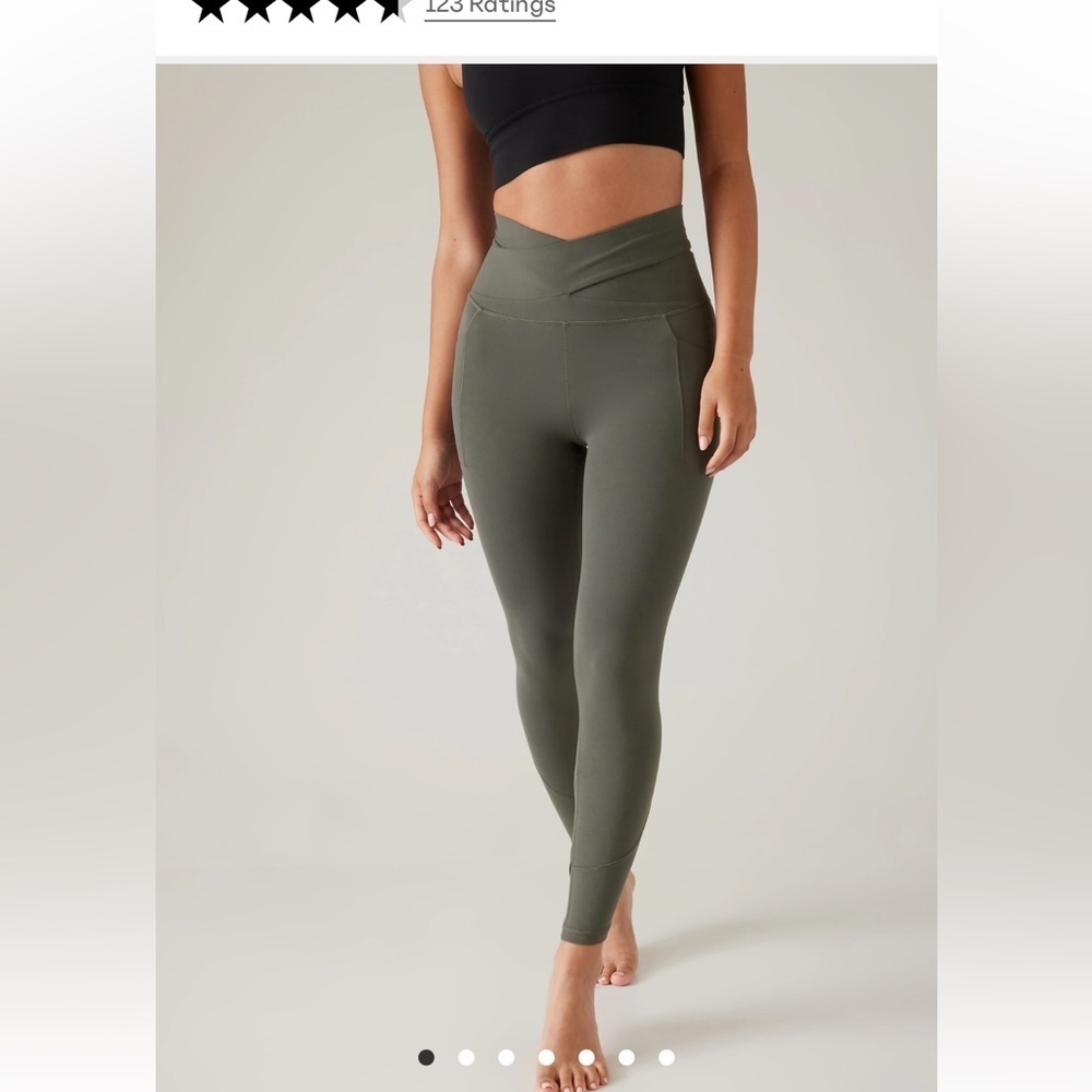 New-S-green-salutation stash wrap tights/leggings.75% nylon, 25% spandex. 659447